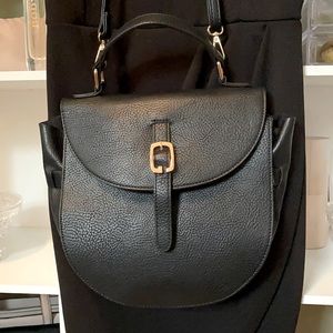 Black faux leather purse